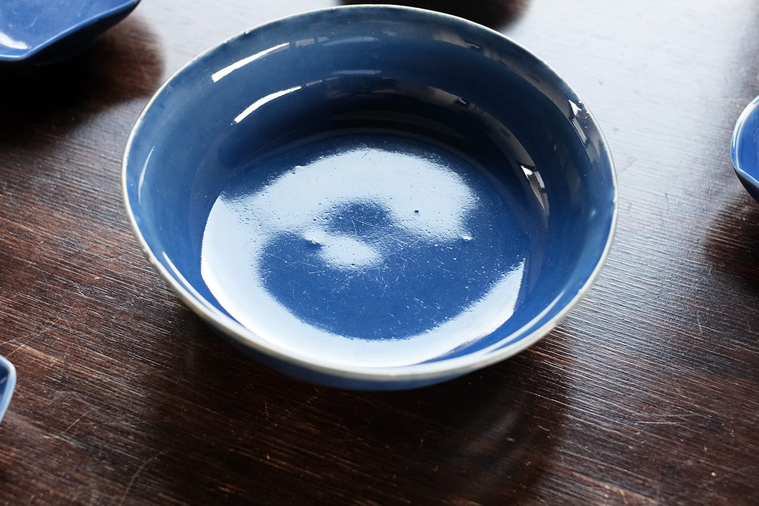 瑠璃釉の古伊万里の中鉢（ナマス皿 深皿）