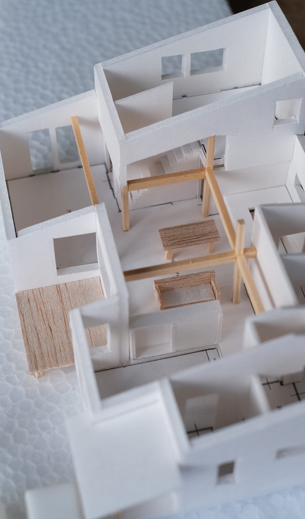 住宅模型室内の表現と空間の繋がり