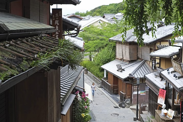 京都東山の二年坂三年坂（産寧坂）からの眺め