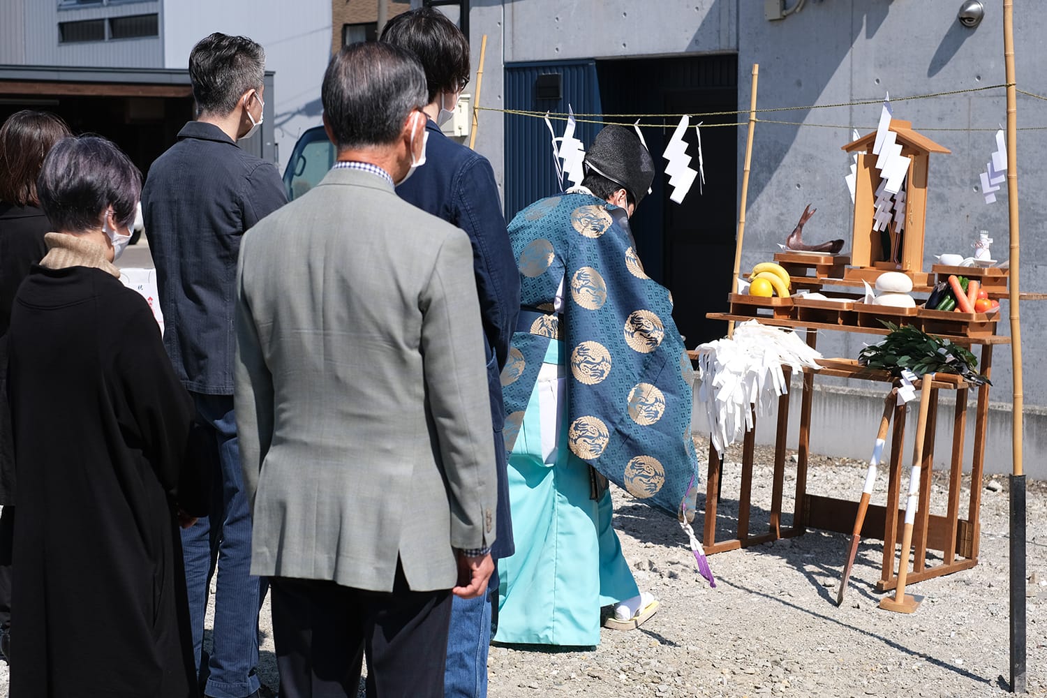 札幌の豊平神社神主さんによる地鎮祭 祭壇